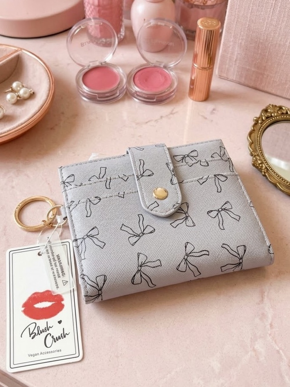 Cute Blue Bow Print Wallet NWT
